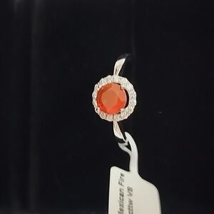 Mexican Fire Opal and Diamond Ring